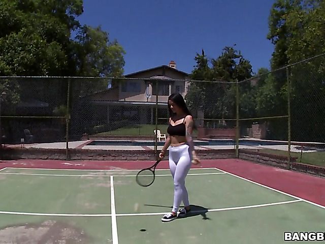Tennis girl Katrina Jade with big tits and ass fucked POV