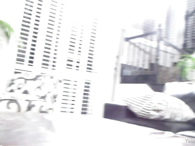 Perfect boobed teen Dillion Harper strips and sucks in BTS