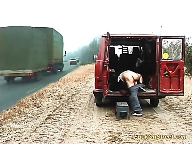 Real fuck on big street