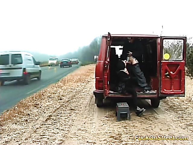 Real fuck on big street