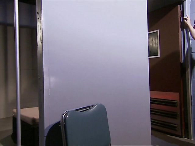 Hardcore sex behind the bars with big titted brunette