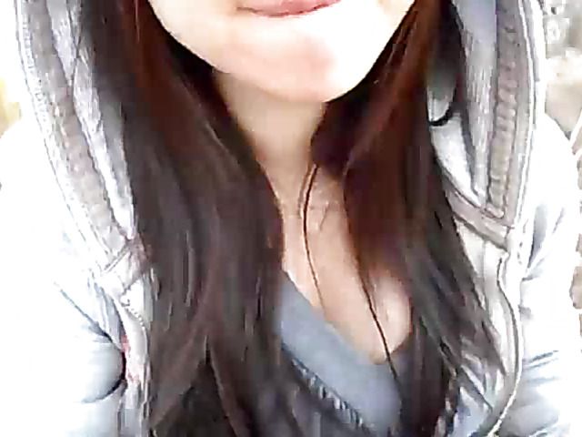 Asian beauty blowing fat dick outside