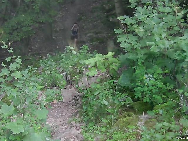 Sexy tiny titted mountain climber masturbating outdoors