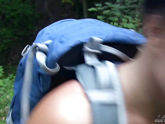 Sexy tiny titted mountain climber masturbating outdoors