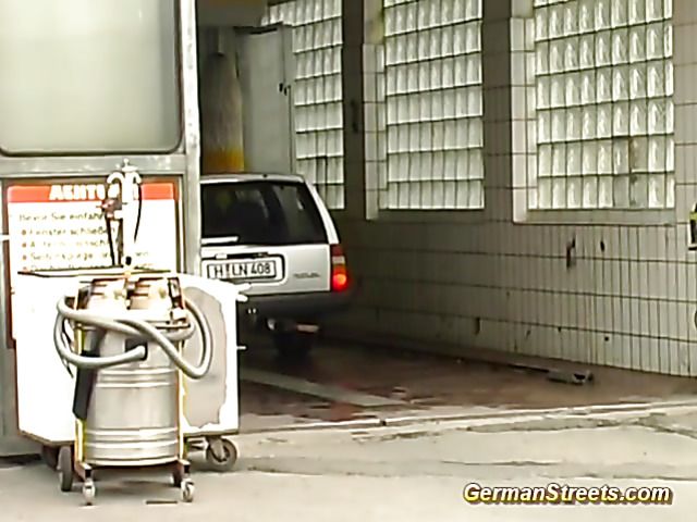 German MILF gets screwed doggy style in the car