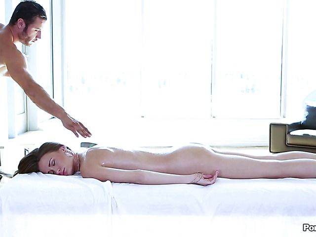 Kacy Lane with tiny tits and pink pussy massaged & fucked