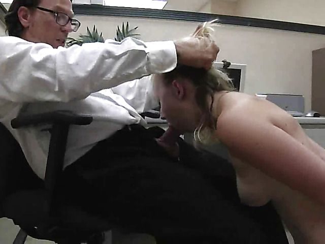 Blonde handcuffed and fucked rough in the office