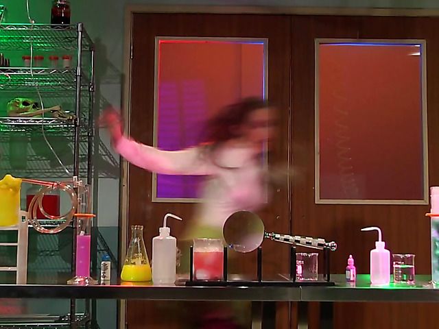 Crazy brunette in boots April ONeil fucking for cum