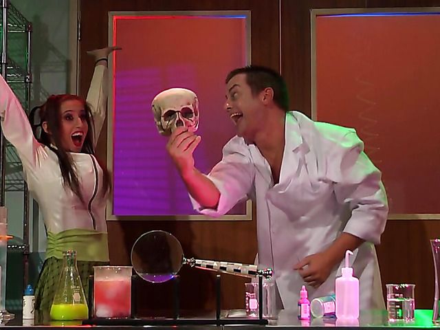 Crazy brunette in boots April ONeil fucking for cum