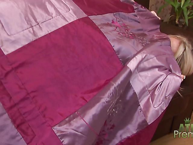 Blonde babe Danielle Maye toying her shaved pussy