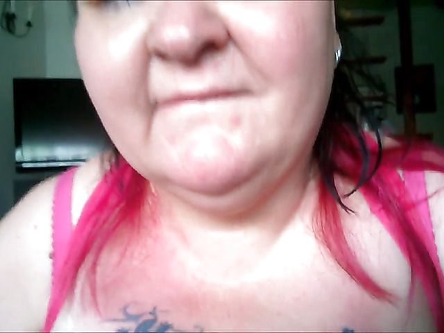 Obese amateur granny playing with a dick