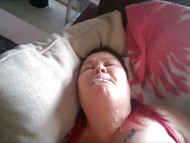 Obese amateur granny playing with a dick