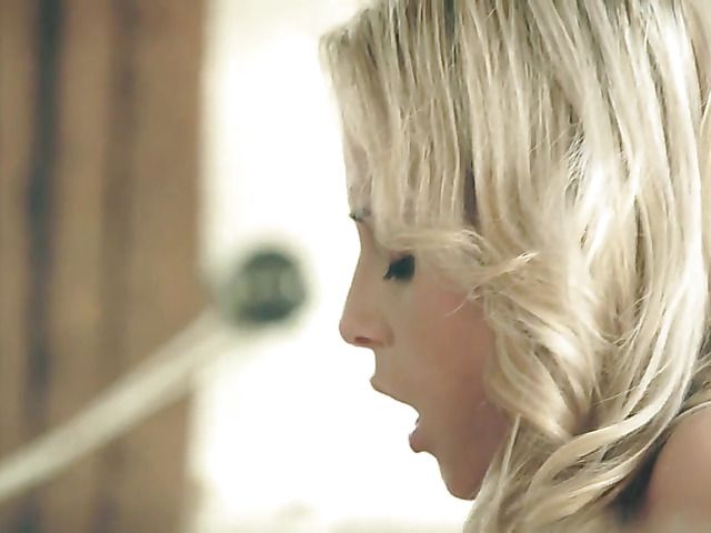 Stunning blonde enjoys foot fetish sex by the fire