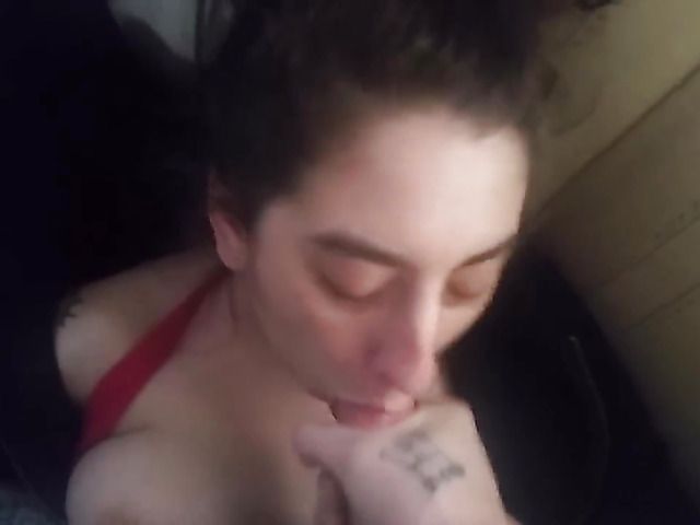 Horny girl sucking a dick