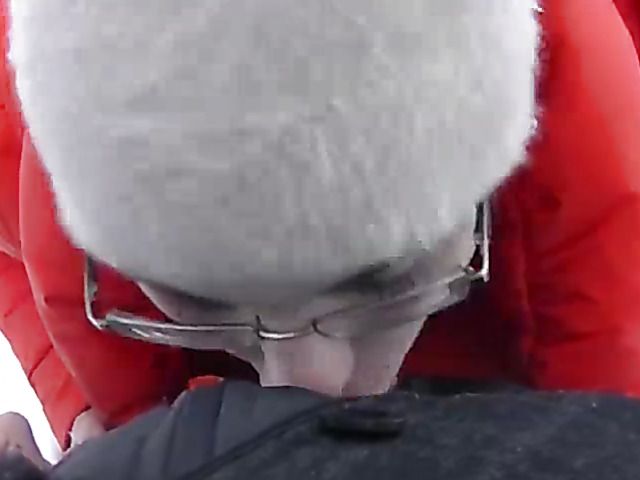 Girlfriend sucking dick in the snow