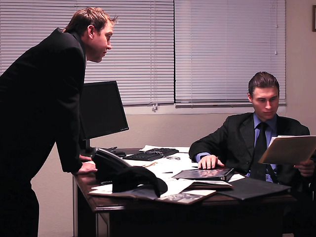 Brunette bombshell with big boobs seduces a guy