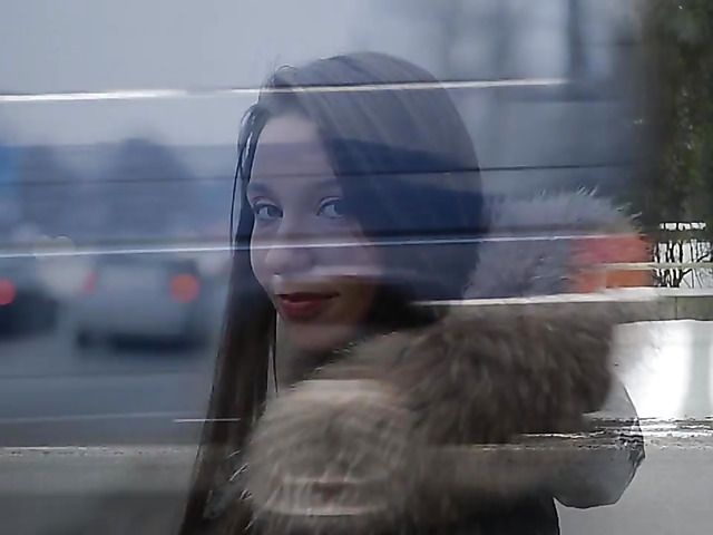 Hottie in red boots and extremely short black skirt in public