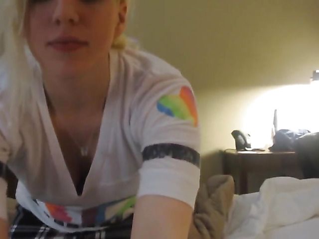 Clothed teen amateur gives blowjob POV