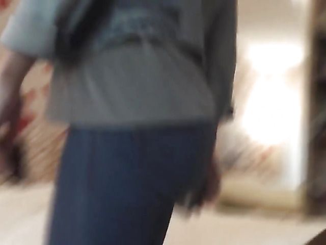 Shoe sniffing brunette puts on her red dress