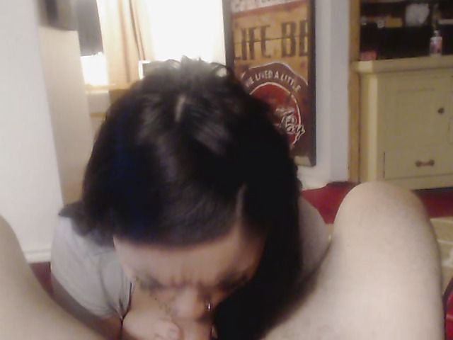 Busty brunette with tattoos gives head and hand in POV