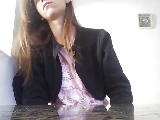 Kinky girl playing with feet