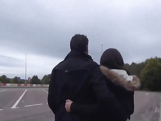 Cute brunette next door gets fucked in the park