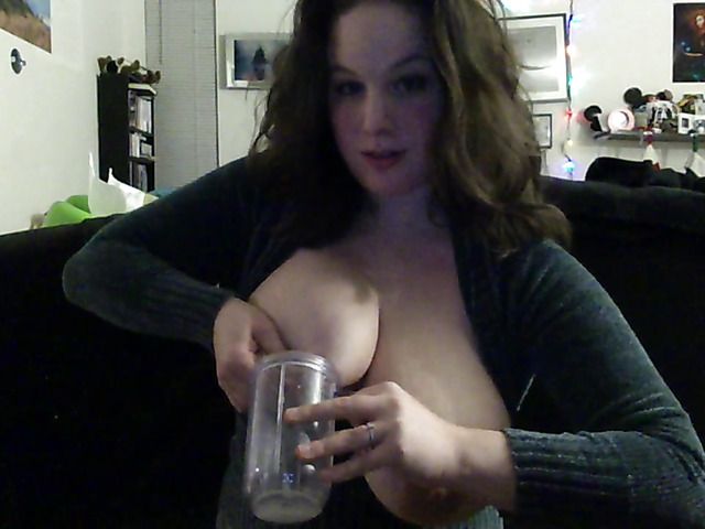 Cute BBW amateur with giant breasts lactating