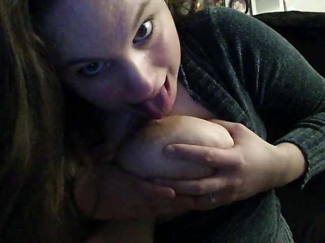 Cute BBW amateur with giant breasts lactating