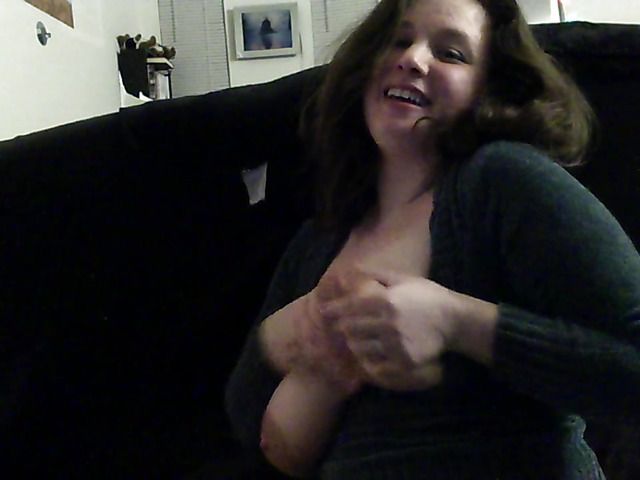 Cute BBW amateur with giant breasts lactating