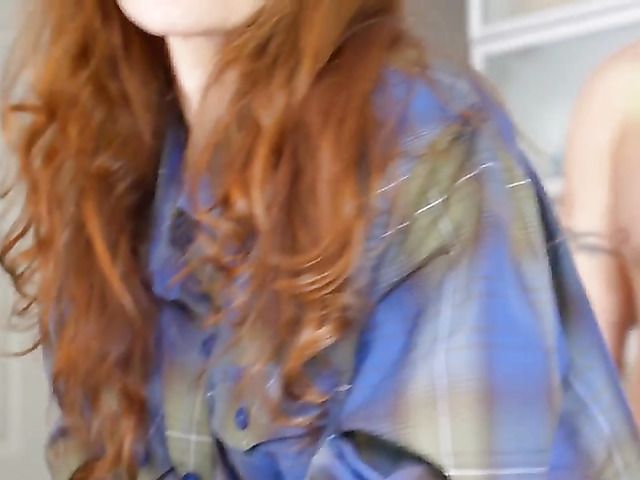 Redhead girlfriend blows and takes it from behind