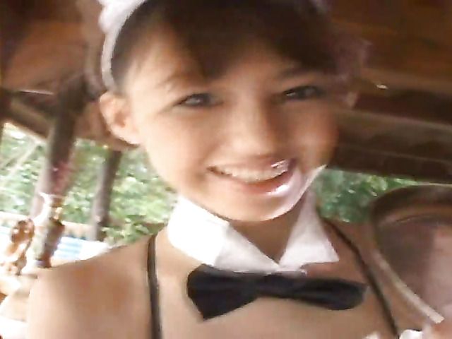 Sweet Japanese girl Aino Kishi wearing different costumes