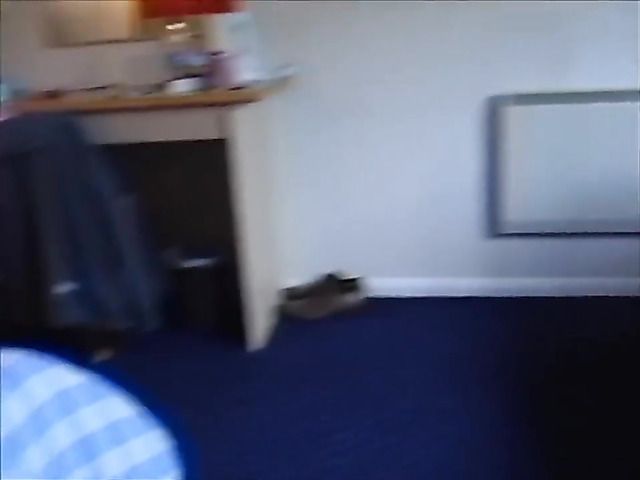 British slut with pierced nipple gives double blowjob