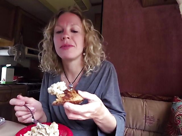 Sex in a travel trailer with tattooed amateur mom