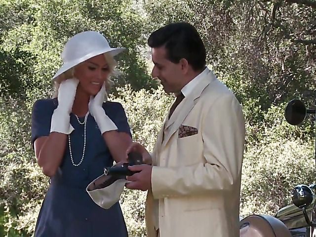 Beautiful blonde gets her pussy poked outdoors