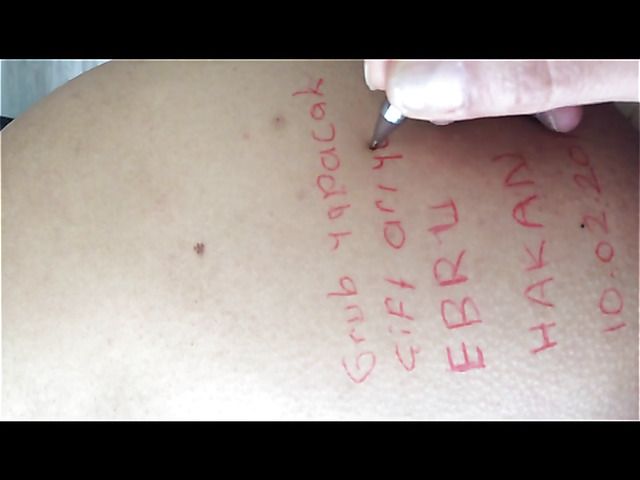 Amateur Turkish couple sex and dirty body writing