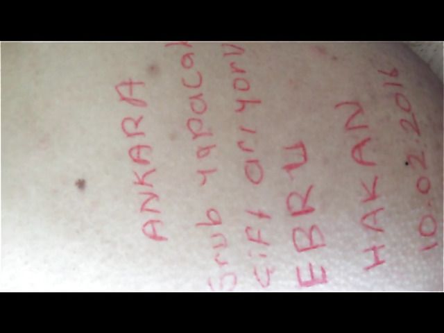 Amateur Turkish couple sex and dirty body writing