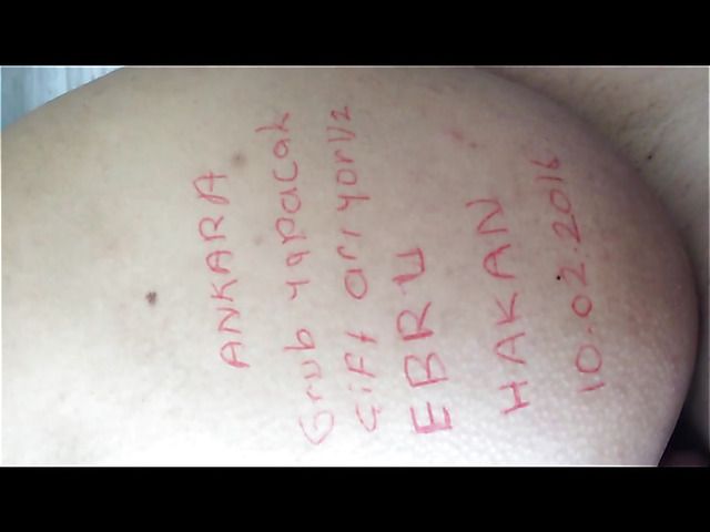 Amateur Turkish couple sex and dirty body writing
