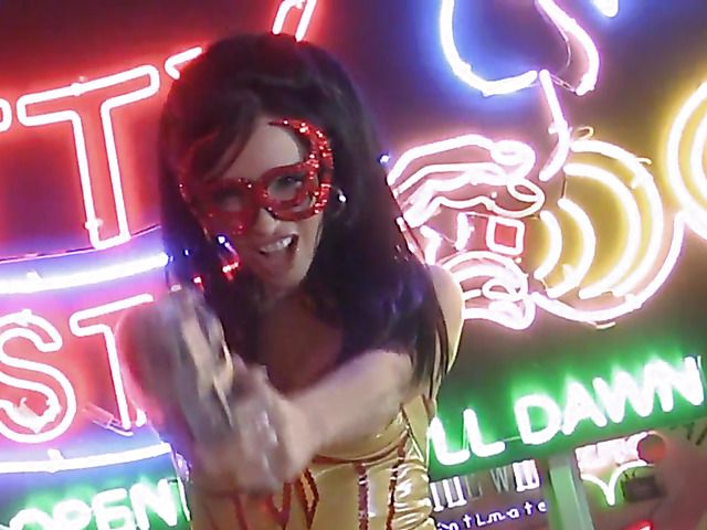 Sexy batgirl Kendra James striptease and bondage