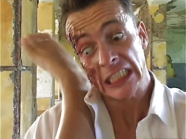 Rough anal and pussy fisting with a zombie