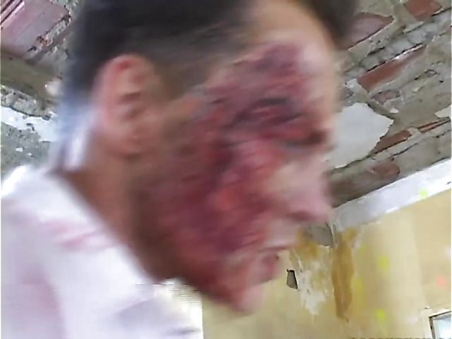 Rough anal and pussy fisting with a zombie