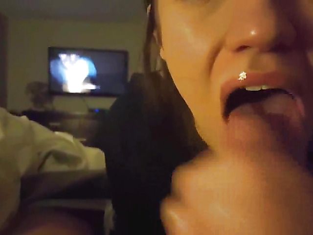 Lovely young girlfriend deepthroats a cock