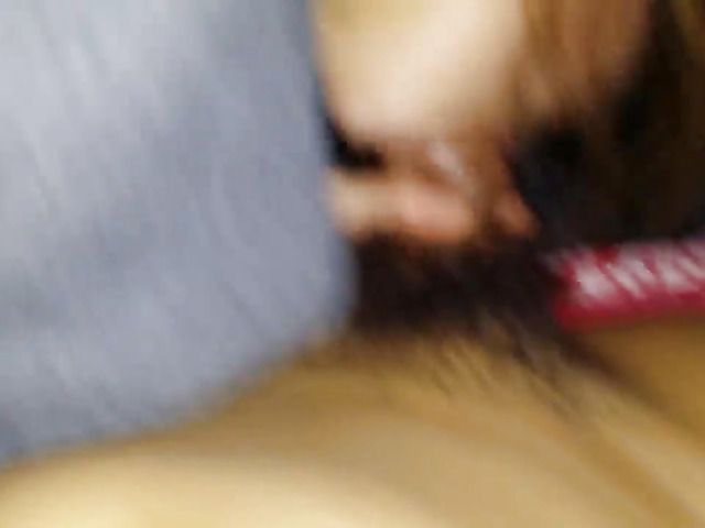 Korean girlfriend in mask gives a blowjob