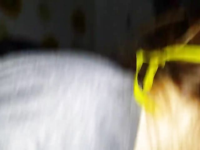 Korean girlfriend in mask gives a blowjob