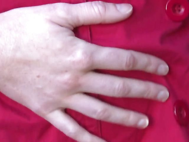 Pretty MILF in red reading and masturbating in public