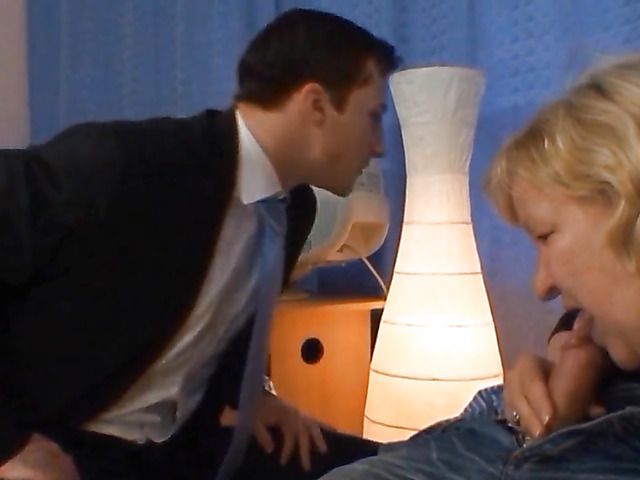 Fat granny fucking with two men in a threesome