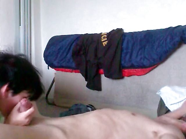 Skinny brunette rammed by two guys