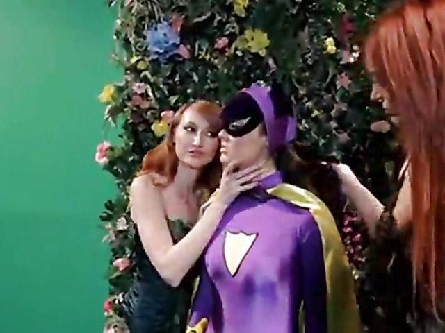 Redheads have lesbian fun with hot catwomen