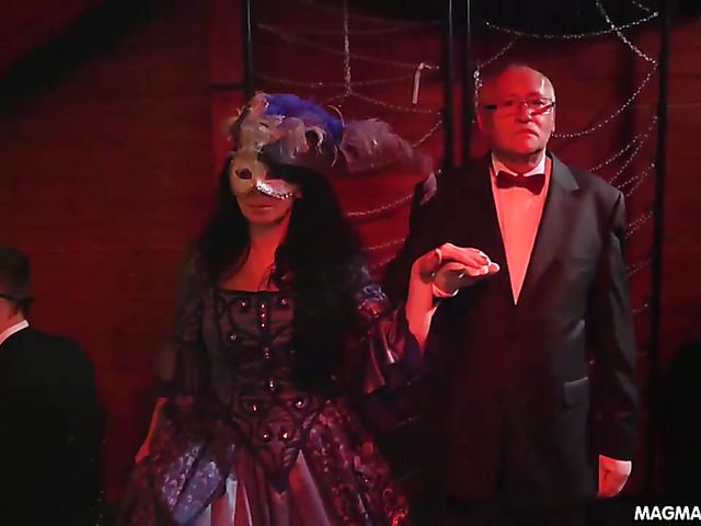 Horny swingers fuck wearing masks and costumes