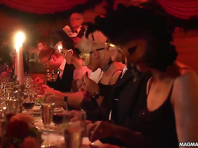 Horny swingers fuck wearing masks and costumes
