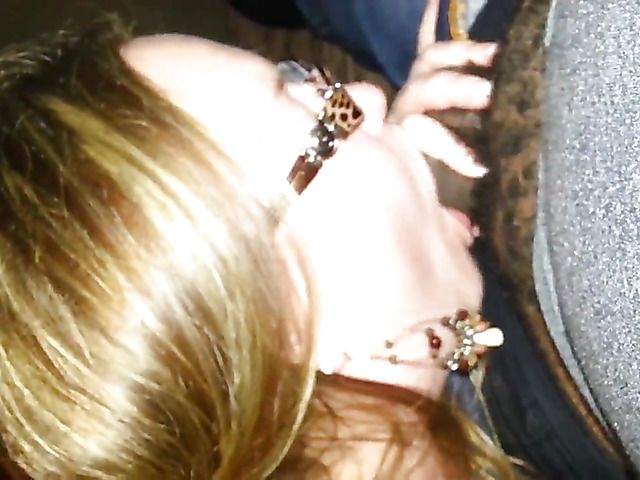 Amateur with glasses gives interracial blowjob